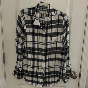 Lucky Brand Checkered Shirt in Navy and White